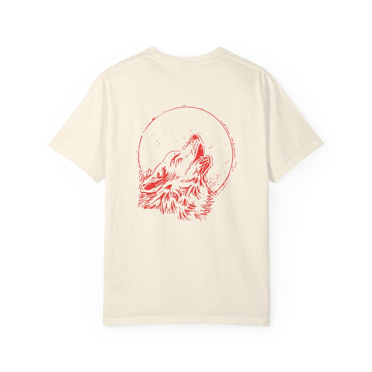 GVA Howling Wolf (Red) Unisex Garment-Dyed T-Shirt – Soft, Durable & Comfortable Everyday Wear