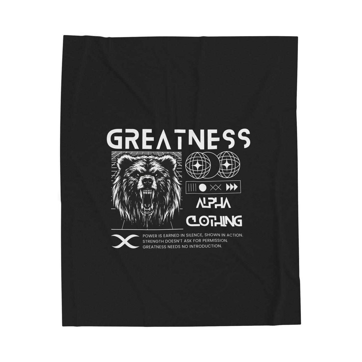 Greatness(White) Velveteen Plush Blanket | Cozy Throw, Inspirational Home Décor, Motivational Gift, Relaxation Blanket