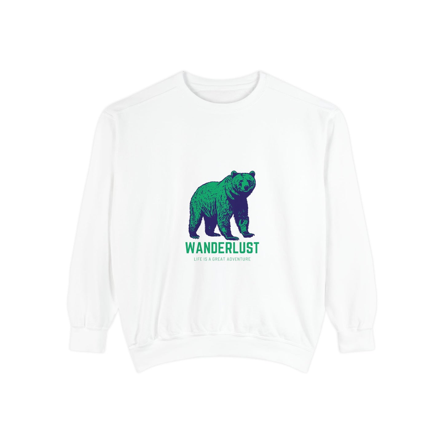 Wanderlust (Green) Unisex Heavyweight Sweatshirt , Soft, Warm & Durable for Everyday Comfort
