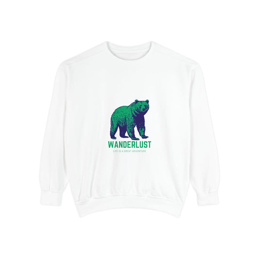 Wanderlust (Green) Unisex Heavyweight Sweatshirt , Soft, Warm & Durable for Everyday Comfort