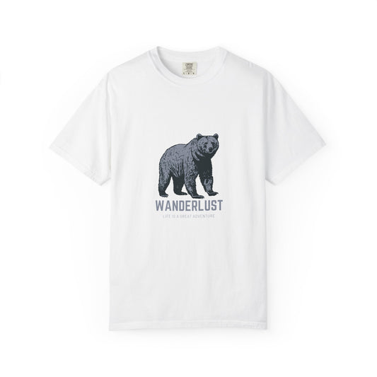 Wanderlust (Grey) Unisex Garment-Dyed T-Shirt – Soft, Durable & Comfortable Everyday Wear