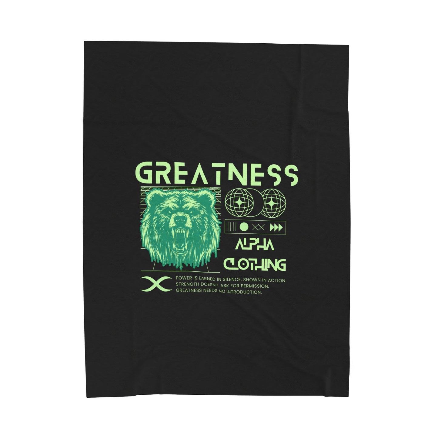 Greatness(Lime) Velveteen Plush Blanket | Cozy Throw, Inspirational Home Décor, Motivational Gift, Relaxation Blanket