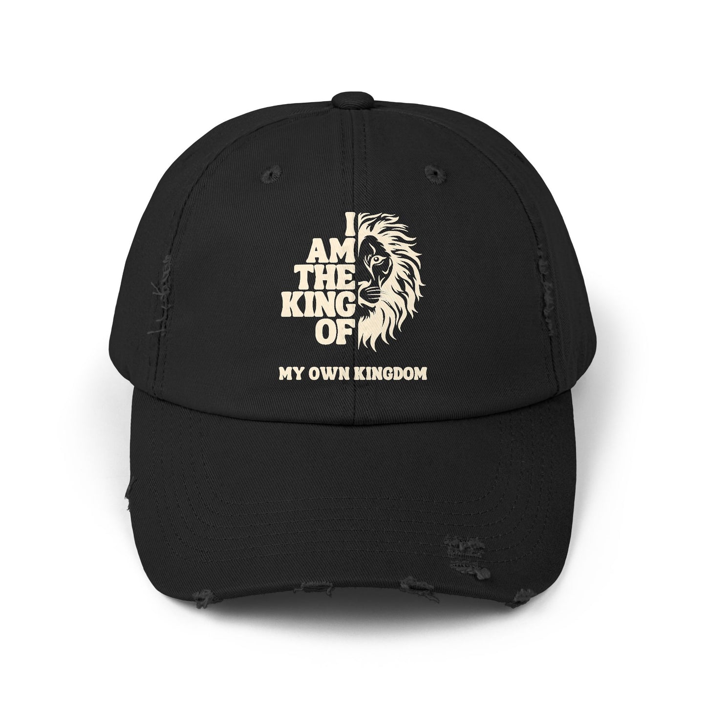 I am King Unisex Distressed Cap – Casual Everyday Hat, Comfortable Fit, Great for Outdoor Activities & Gifting