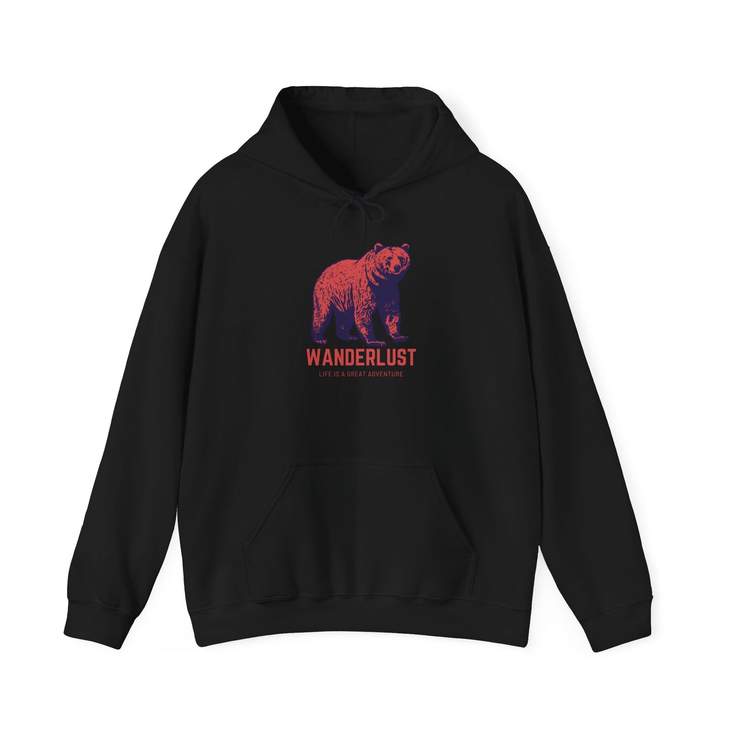 Wanderlust Hoodie (Red)| Unisex Motivational Hoodie, Casual Outfit, Sportswear Gift, Inspirational Apparel