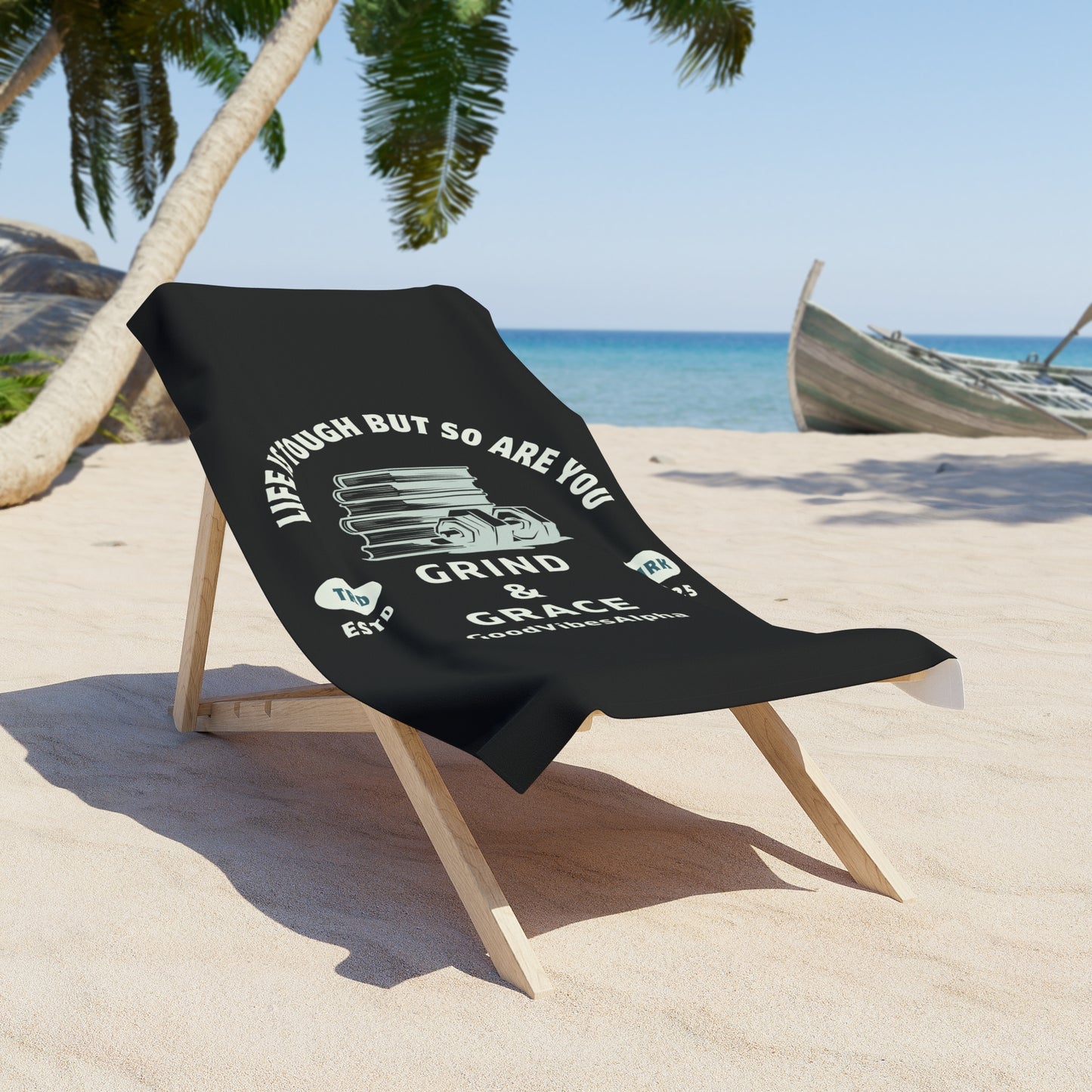 Grind & Grace Beach Towel – Soft, Quick-Dry & Absorbent for Pool, Beach & Travel