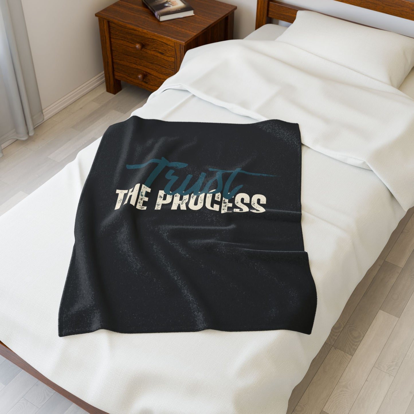 Trust the Process Velveteen Plush Blanket | Cozy Throw, Inspirational Home Décor, Motivational Gift, Relaxation Blanket