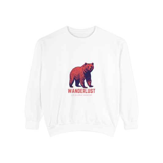 Wanderlust (Red) Unisex Heavyweight Sweatshirt , Soft, Warm & Durable for Everyday Comfort
