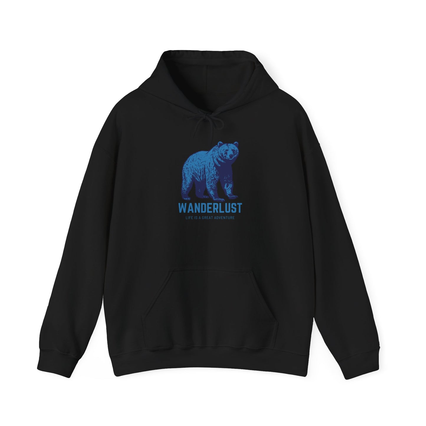 Wanderlust Hoodie (Blue)| Unisex Motivational Hoodie, Casual Outfit, Sportswear Gift, Inspirational Apparel