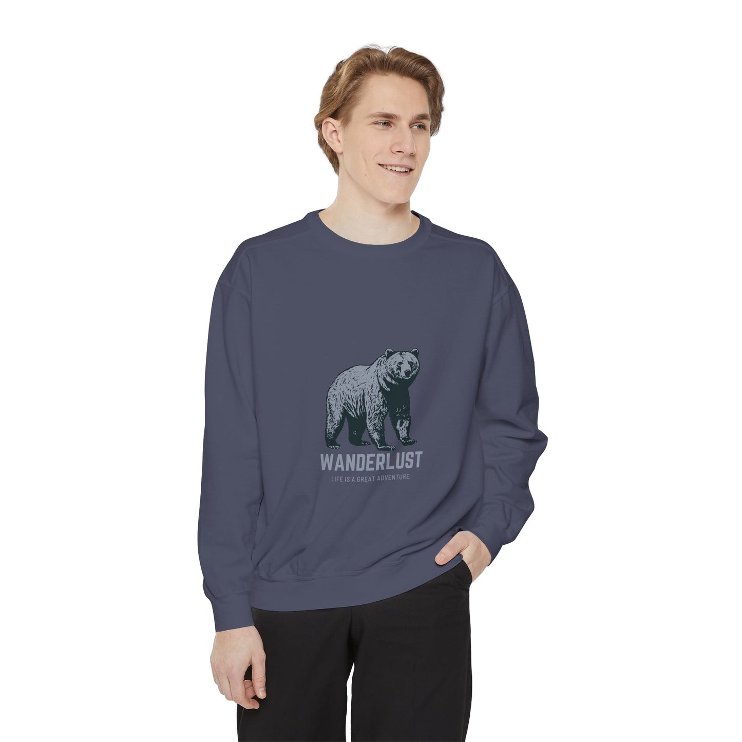 Wanderlust (Grey) Unisex Heavyweight Sweatshirt , Soft, Warm & Durable for Everyday Comfort