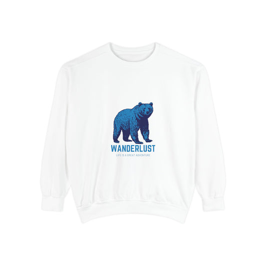 Wanderlust (Blue) Unisex Heavyweight Sweatshirt , Soft, Warm & Durable for Everyday Comfort