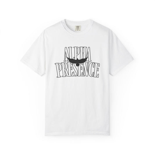 Alpha Presence Unisex Garment-Dyed T-Shirt – Casual Everyday Fit, Streetwear Vibes, Gift for Him or Her, Soft Cotton