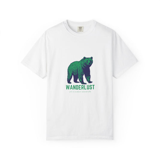 Wanderlust (Green) Unisex Garment-Dyed T-Shirt – Soft, Durable & Comfortable Everyday Wear