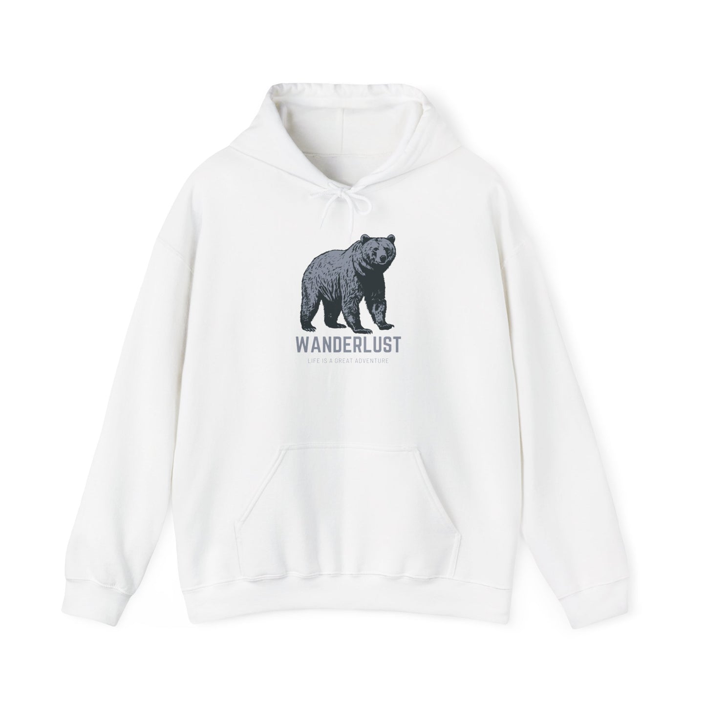 Wanderlust Hoodie (Grey)| Unisex Motivational Hoodie, Casual Outfit, Sportswear Gift, Inspirational Apparel
