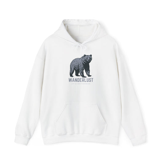 Wanderlust Hoodie (Grey)| Unisex Motivational Hoodie, Casual Outfit, Sportswear Gift, Inspirational Apparel