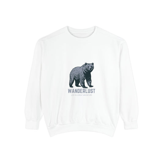 Wanderlust (Grey) Unisex Heavyweight Sweatshirt , Soft, Warm & Durable for Everyday Comfort