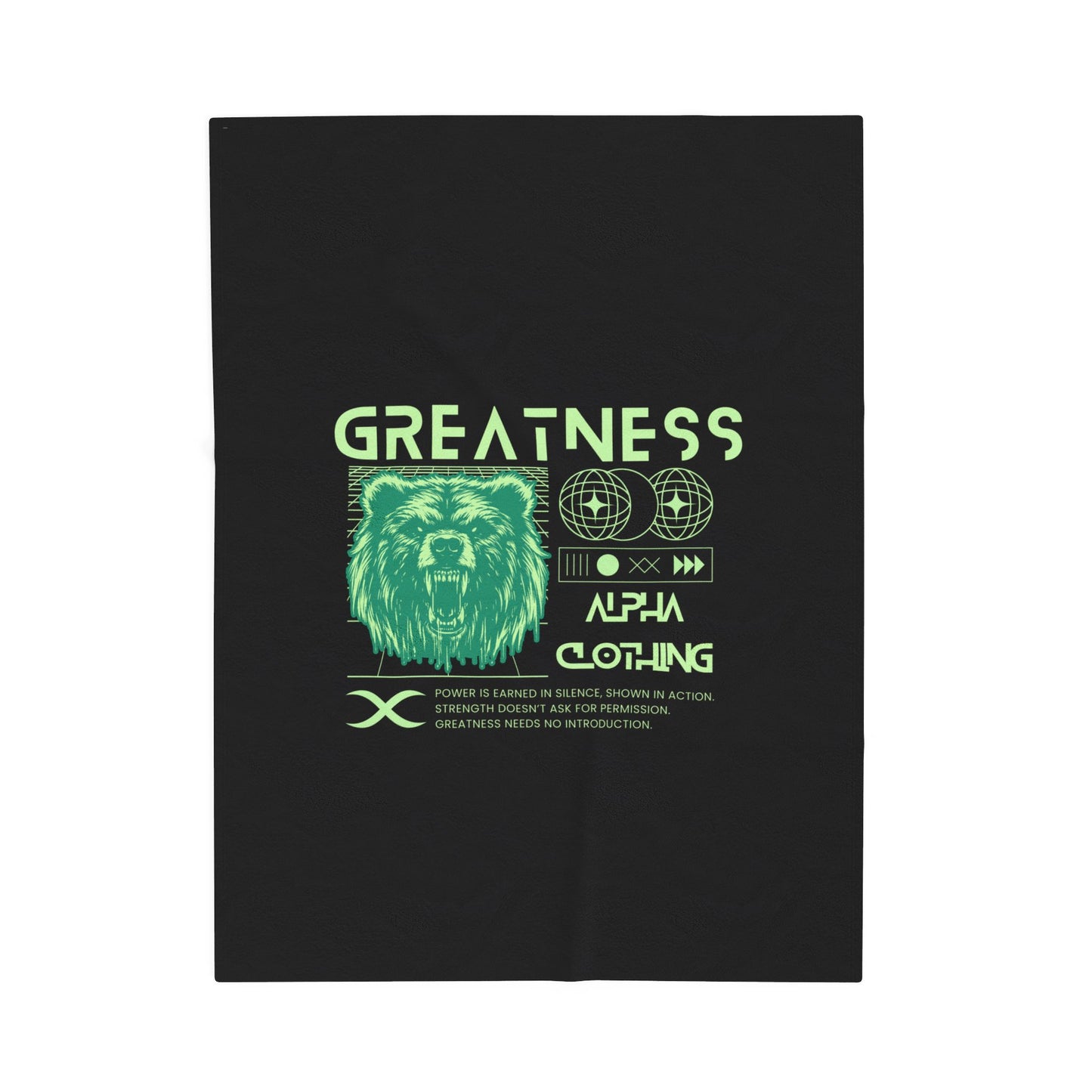 Greatness(Lime) Velveteen Plush Blanket | Cozy Throw, Inspirational Home Décor, Motivational Gift, Relaxation Blanket