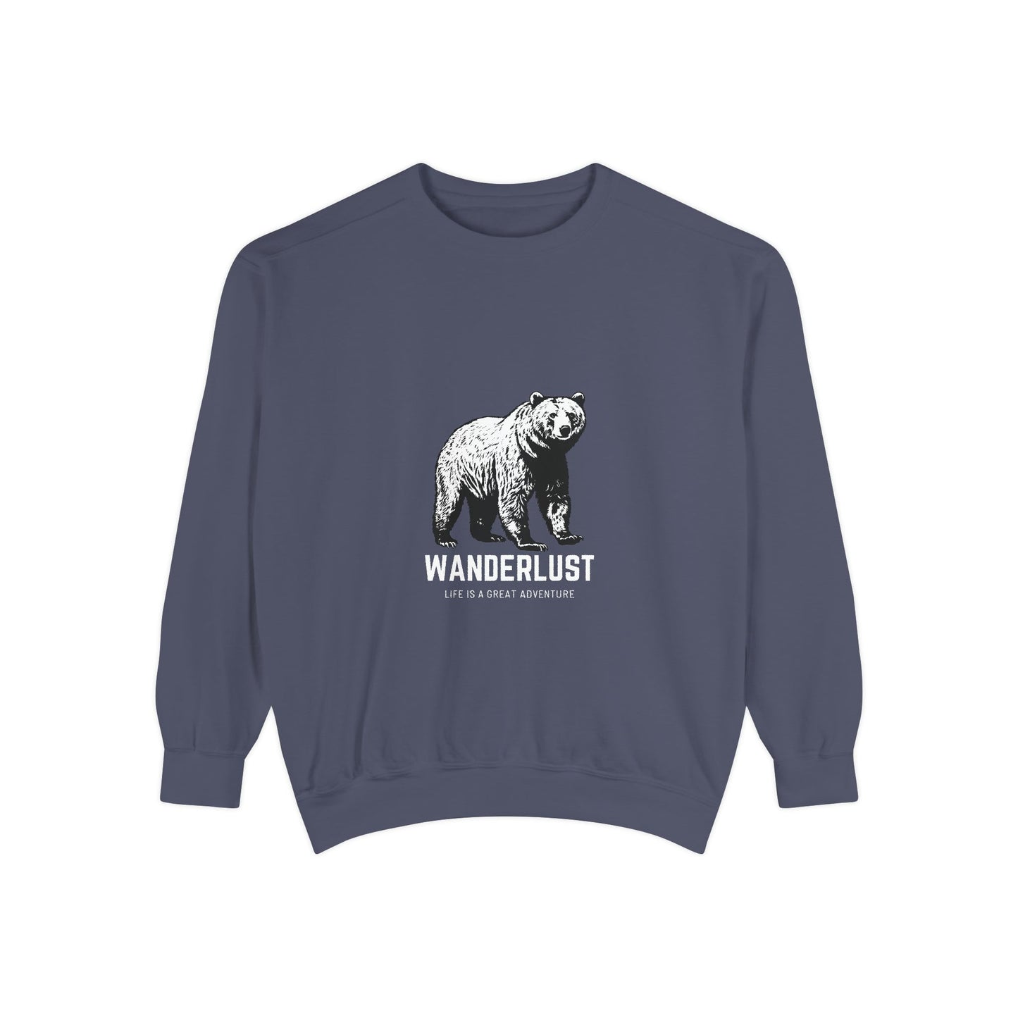 Wanderlust (White) Unisex Heavyweight Sweatshirt , Soft, Warm & Durable for Everyday Comfort
