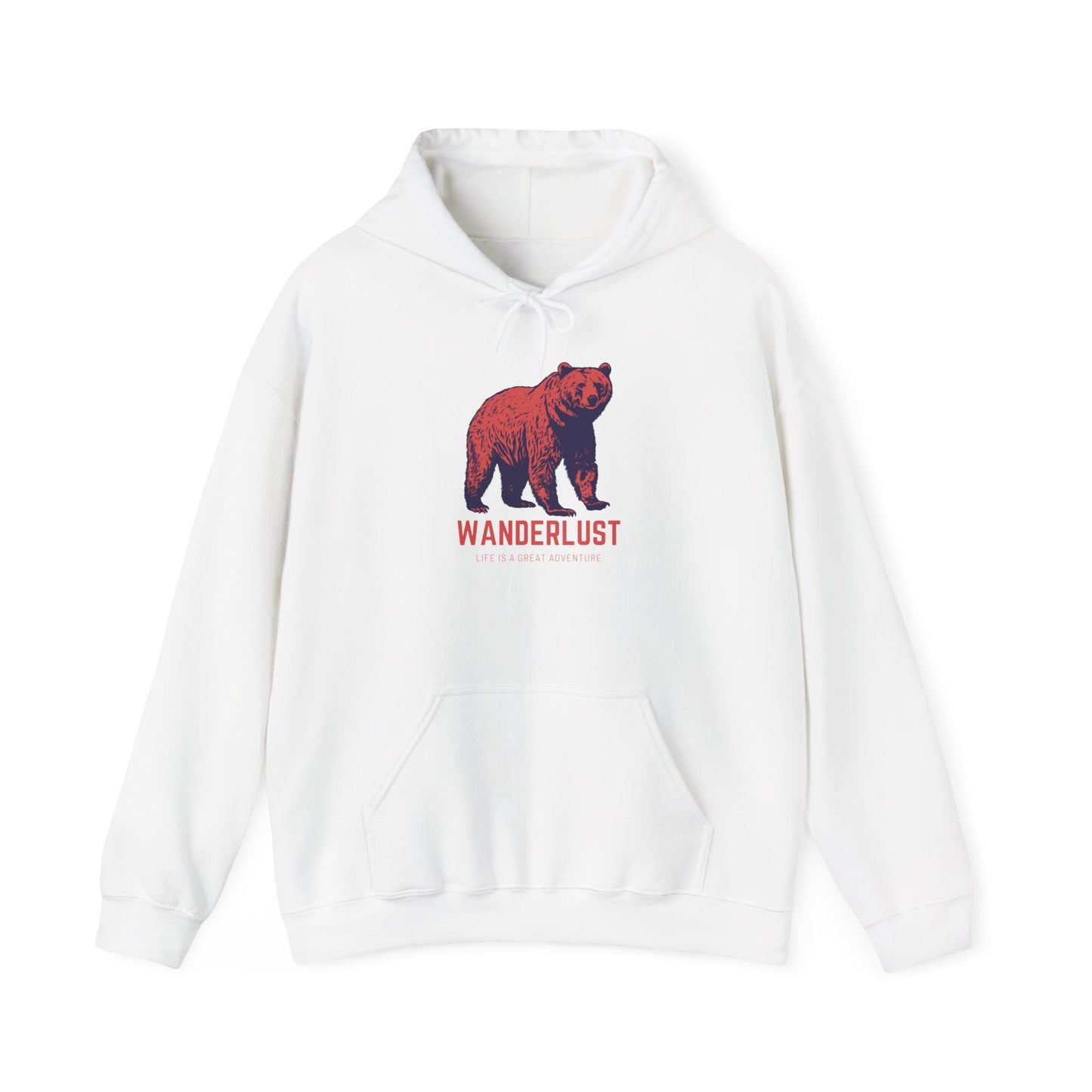 Wanderlust Hoodie (Red)| Unisex Motivational Hoodie, Casual Outfit, Sportswear Gift, Inspirational Apparel