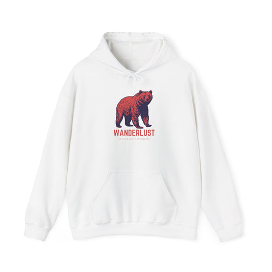 Wanderlust Hoodie (Red)| Unisex Motivational Hoodie, Casual Outfit, Sportswear Gift, Inspirational Apparel