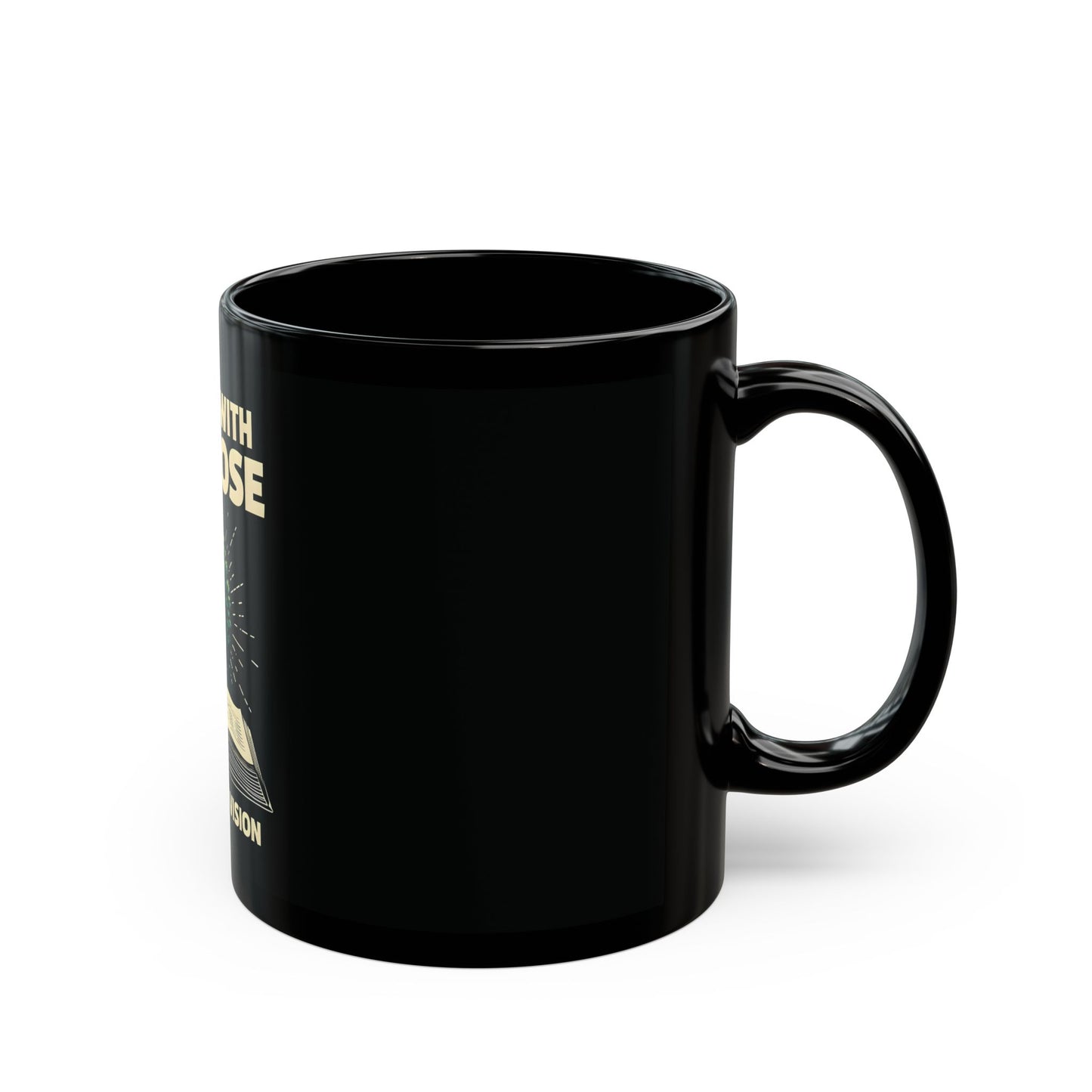 Create with Purpose Black Ceramic Mug – Inspirational Tree of Life Design Motivational Coffee Cup 11oz & 15oz for Home, Office & Gifts