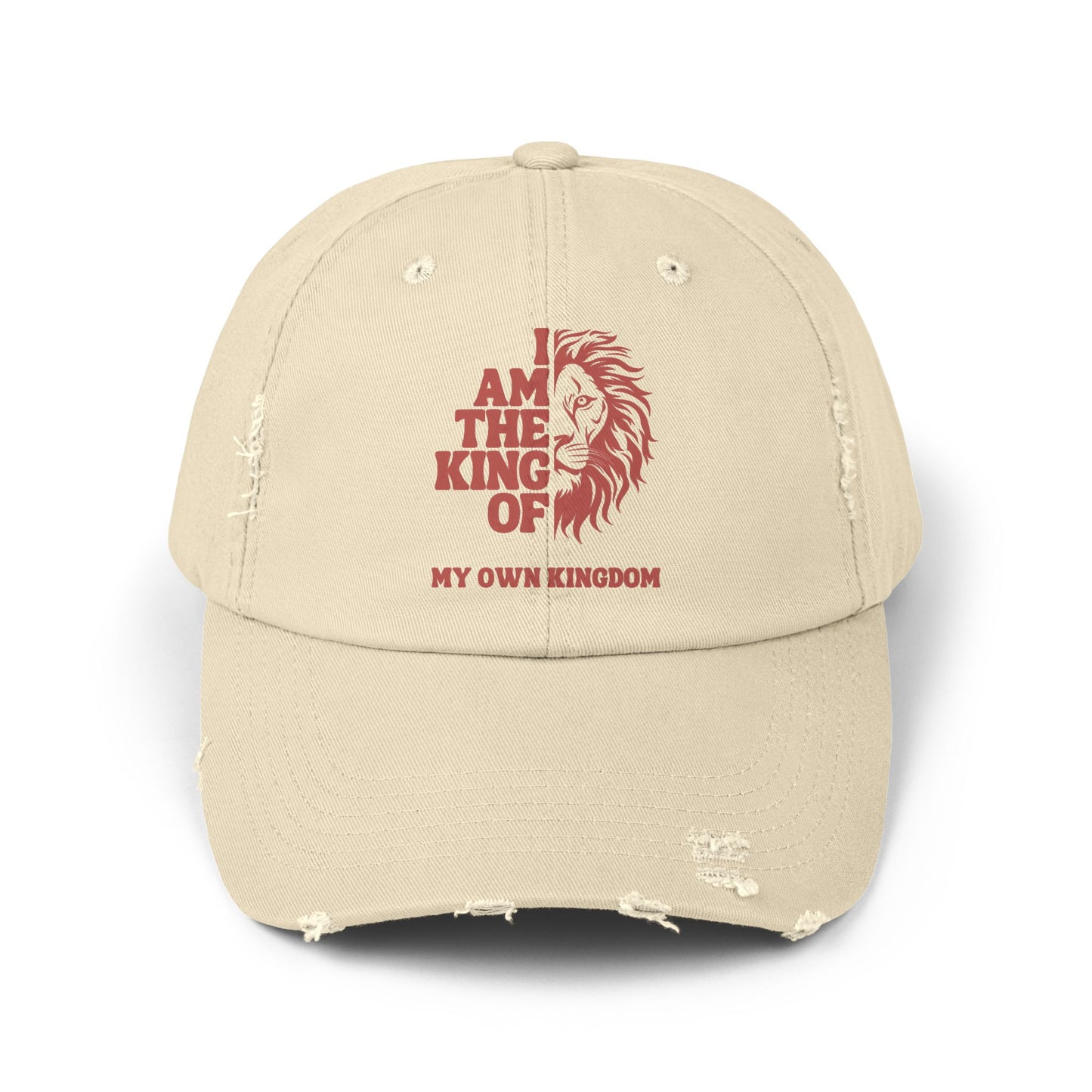 I am King Unisex Distressed Cap – Casual Everyday Hat, Comfortable Fit, Great for Outdoor Activities & Gifting