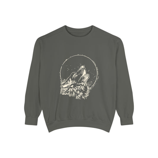 Howling Wolf (Ivory) Unisex Heavyweight Sweatshirt , Soft, Warm & Durable for Everyday Comfort