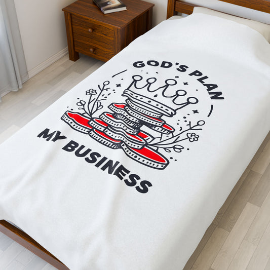 God's Plan Velveteen Plush Blanket – Ultra-Soft, Warm & Durable for Home & Gifts