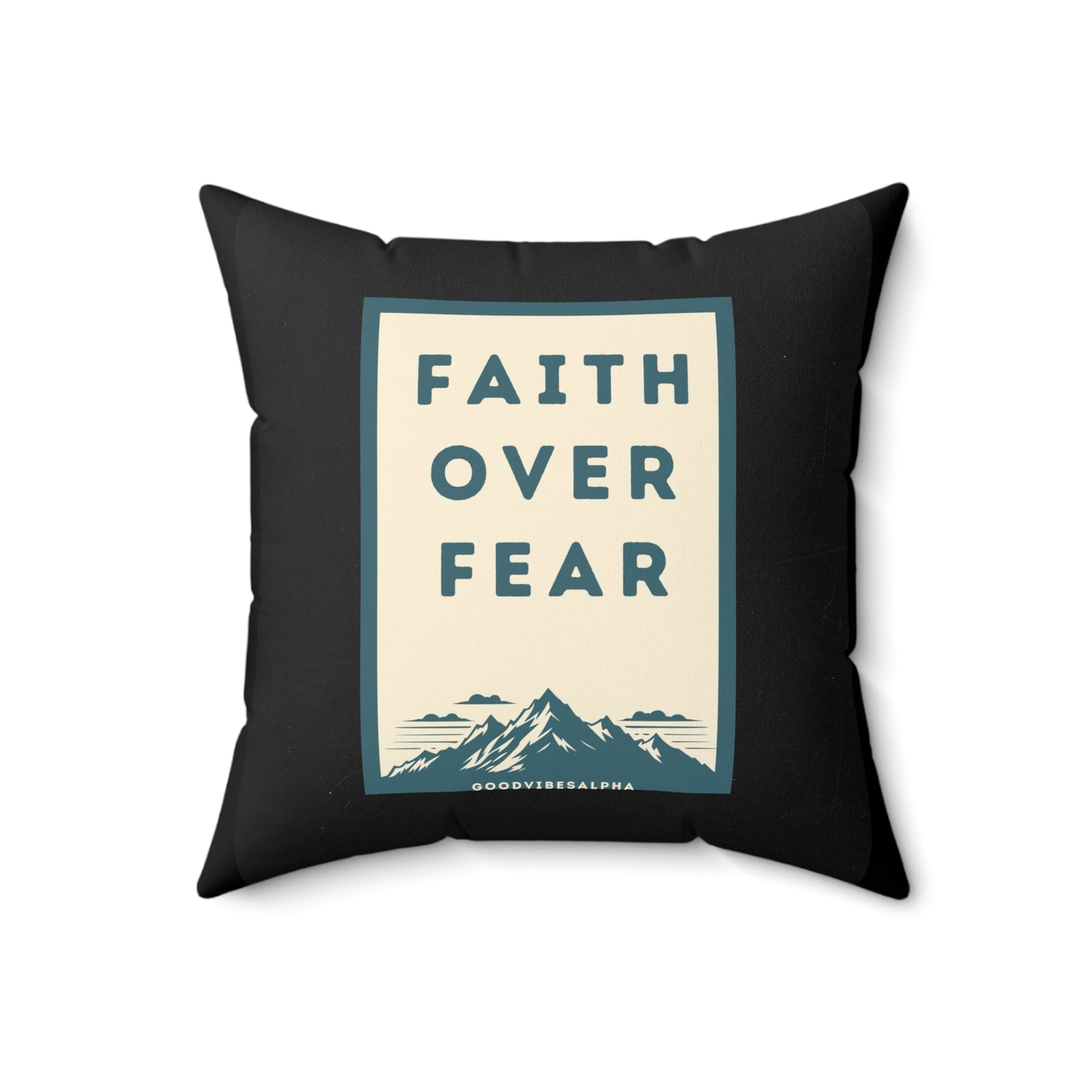 Faith Over Fear Soft & Durable Square Pillow – Plush Polyester Cushion for Home & Office Decor