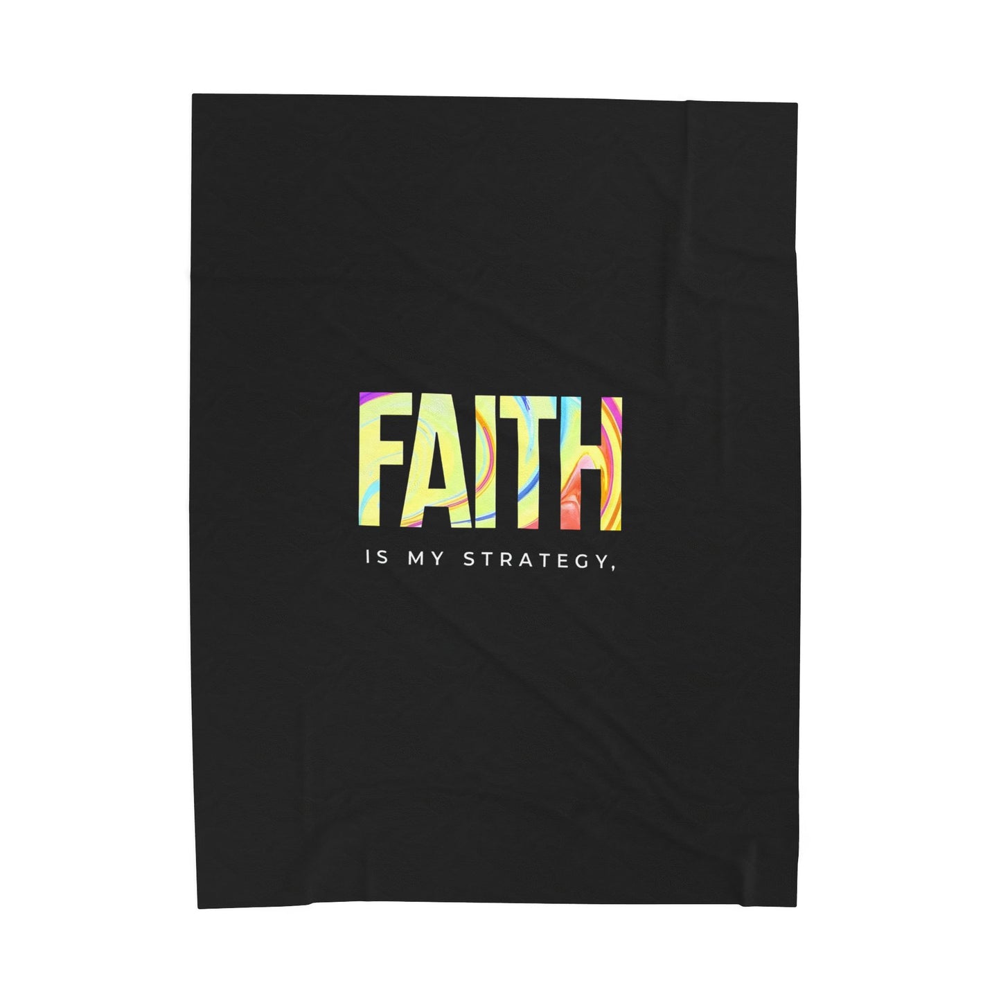 Faith Is My Strategy Velveteen Plush Blanket – Ultra-Soft, Warm & Durable for Home & Gifts