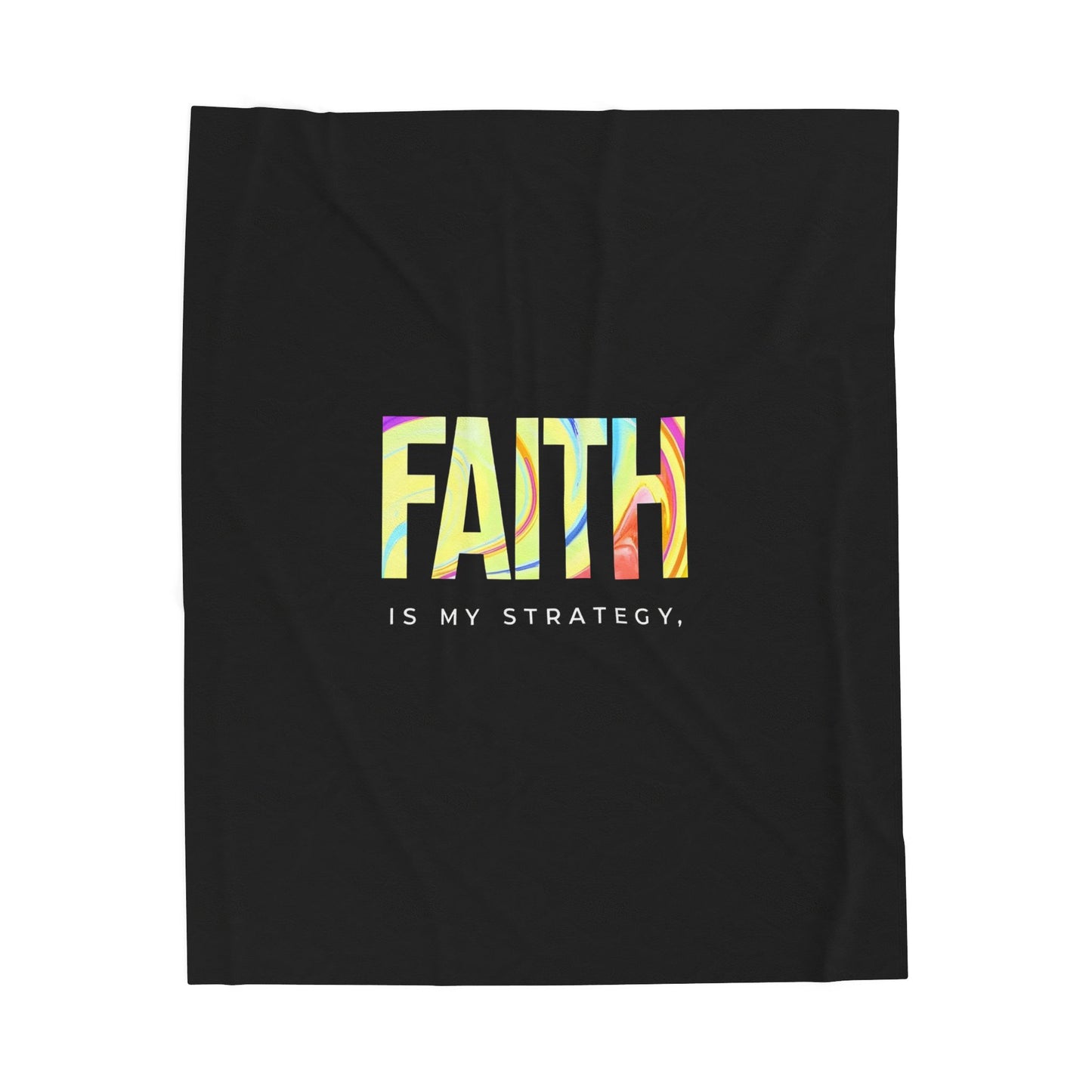 Faith Is My Strategy Velveteen Plush Blanket – Ultra-Soft, Warm & Durable for Home & Gifts