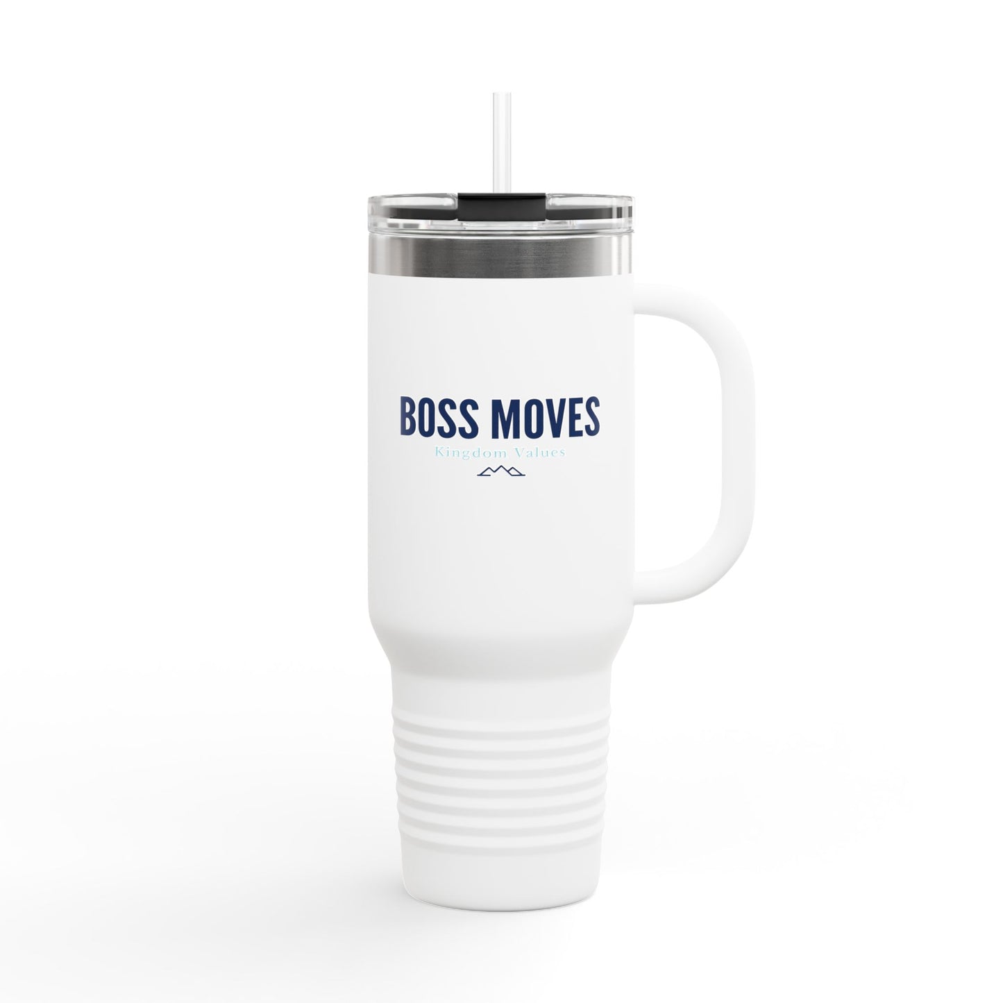 Boss Moves 40oz Insulated Travel Mug – Stainless Steel, Double-Wall, Leak-Proof with Handle